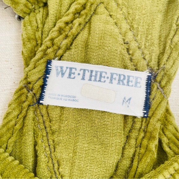 Free People Olive Corduroy Shortalls - Picture 3 of 4